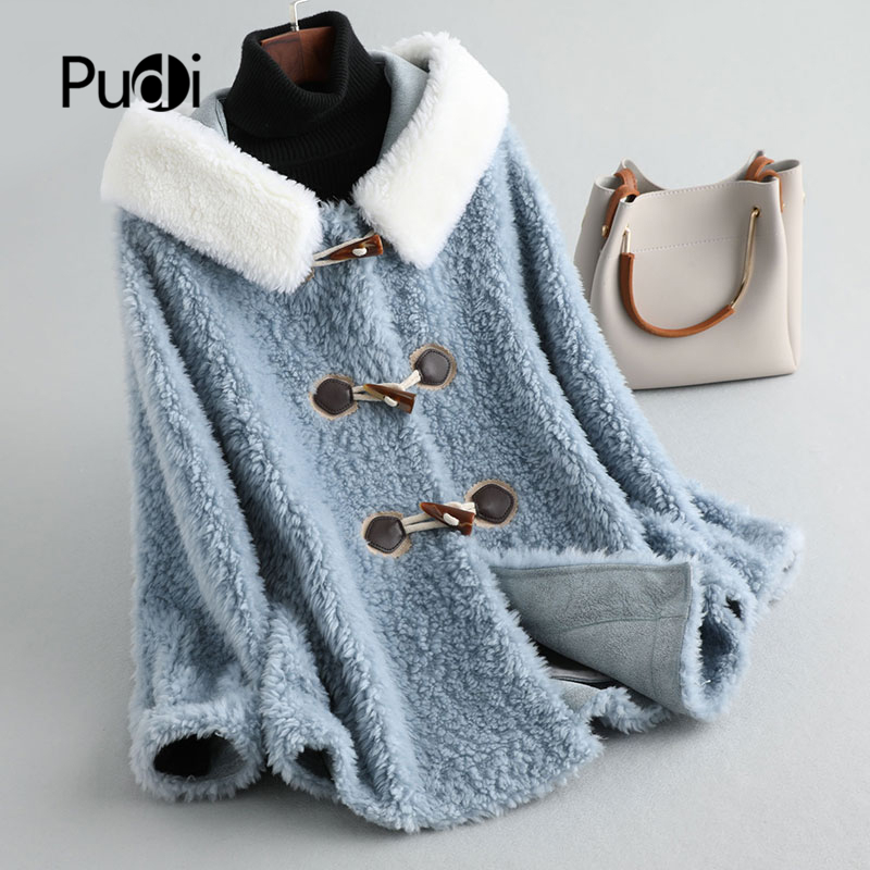 

Aorice A19055 women winter classic Real wool fur coat jacket over size parka lady fashion genuine fur coat outwear, Blue
