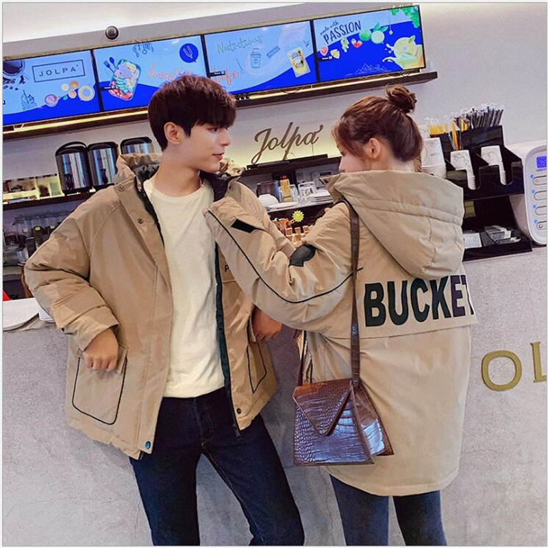 

Hooded Parka female 2019 fashion Winter Jacket Women Short Winter coat Korean Loose overcoat Couple coat chaqueta mujer R397, Black