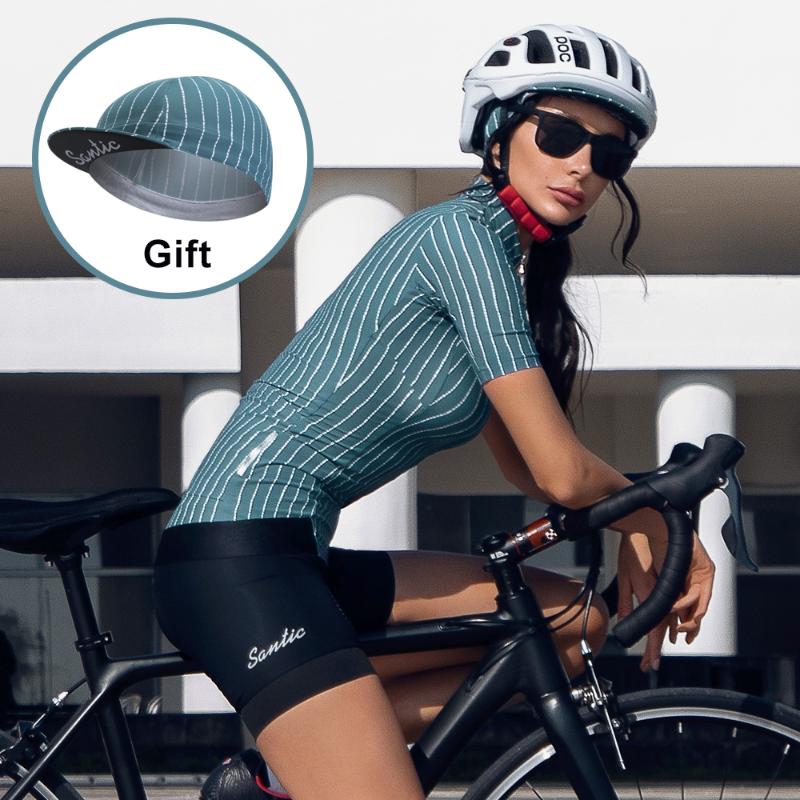 

Santic Cycling Jersey 2020 Women Pro Fit Road MTB Jerseys Bicycle MTB Jersey Short Sleeves Summer breathable -3XL L0C02161