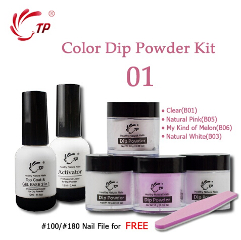 

Nail Dipping Nails Set French Manicure Kit 2 + 4 Powders Base & Top Gel Activator Dip Nails Natural Dry