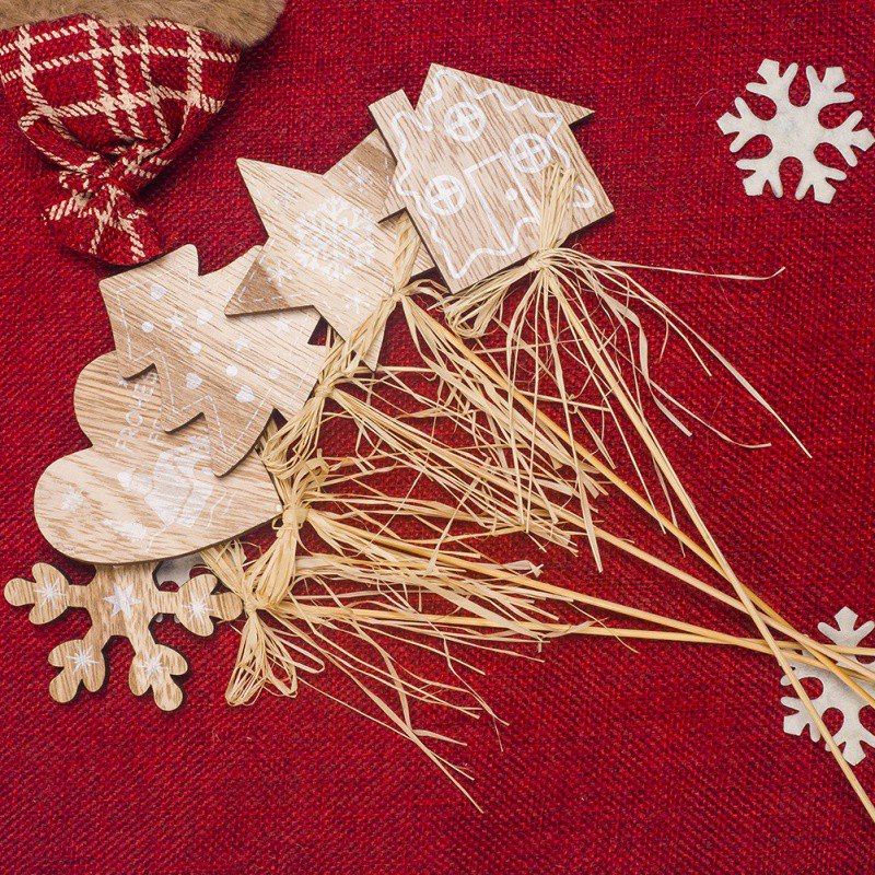 

Christmas New Year Wood Tree Ornament Wooden Hanging Pendants Household Table Decoration Christmas Tree Decoration