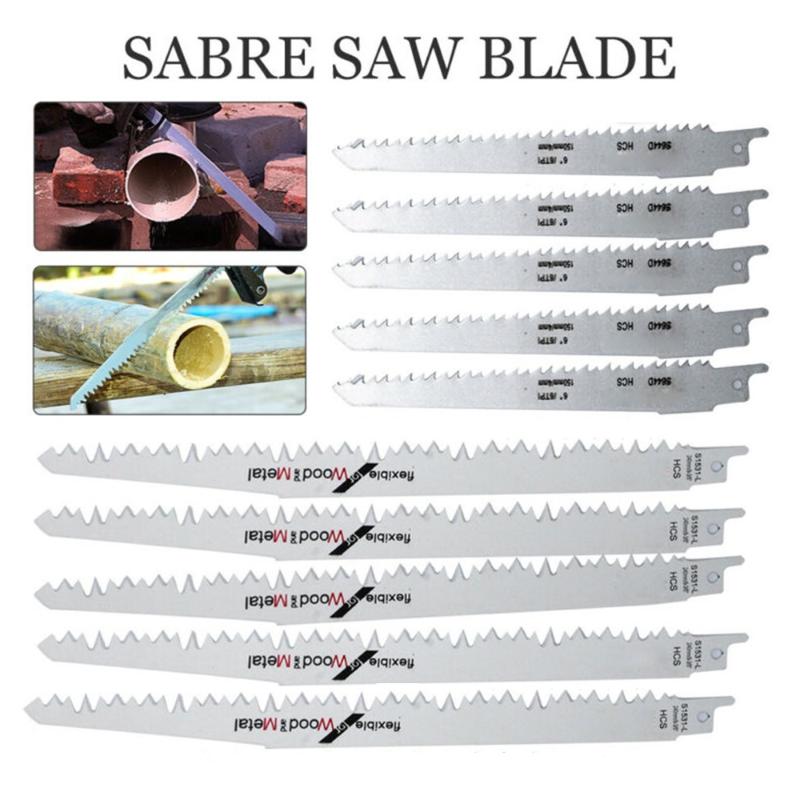 

10Pcs Reciprocating Sabre Saw Blades For Wood Metal Cutting 240mm 150mm Or Sawdust Wood, Medium Fiber Density Wood 6-60mm