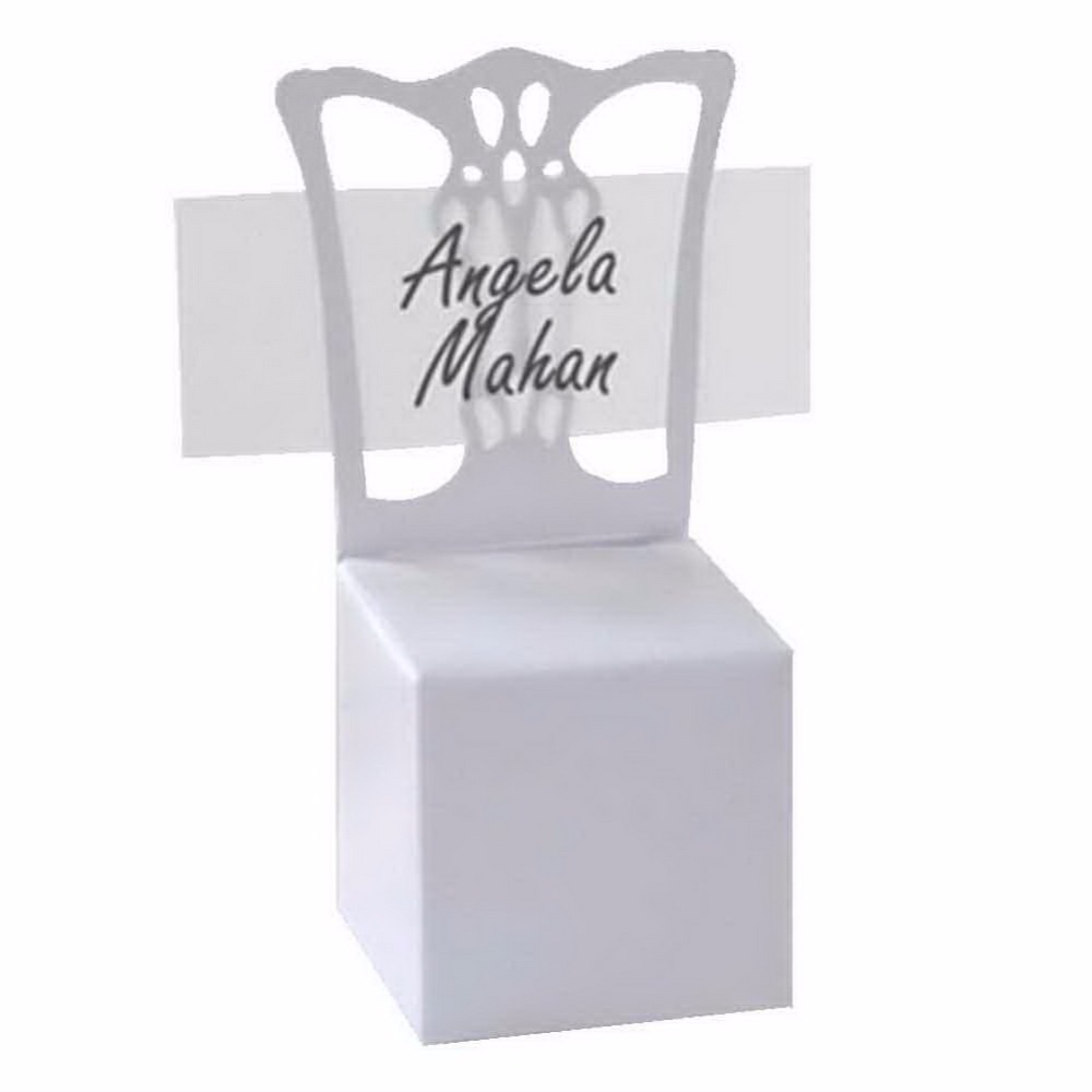 

Promotion white Chair Place Card Holder and Favor Box best for candy boxes and wedding favors gifts 100pcs