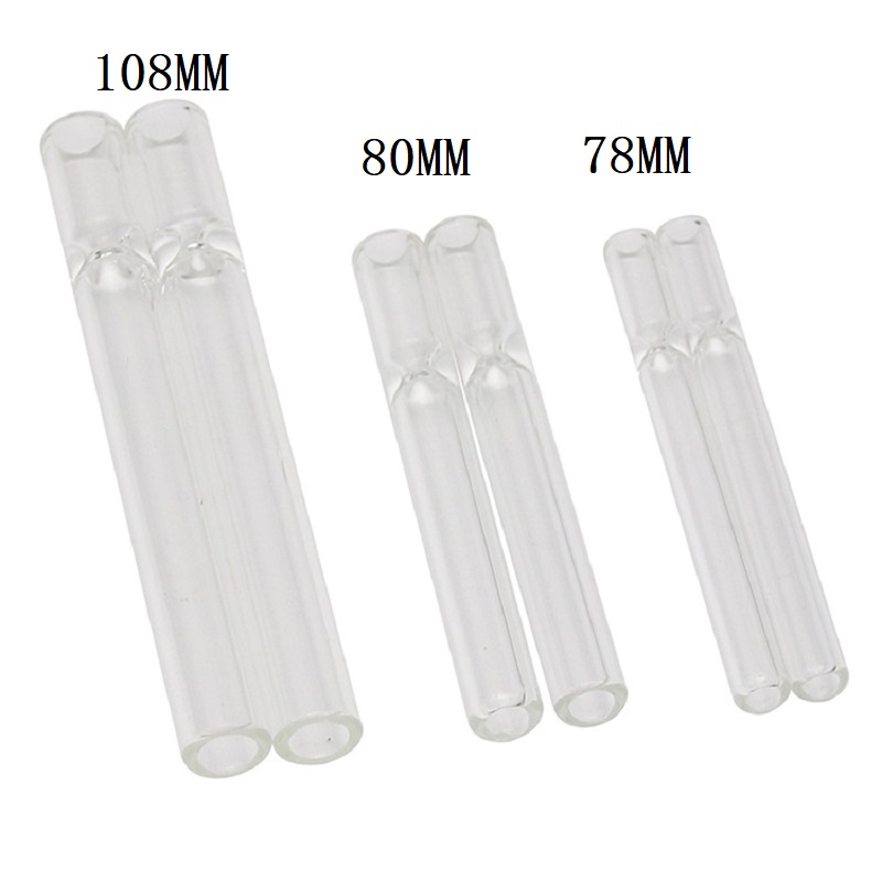 

108mm 80mm 78mm Glass One Hitter Pipe Steamroller Hand pipes tobacco dry herb bat Glass Filter Tips For Smoking Accessories