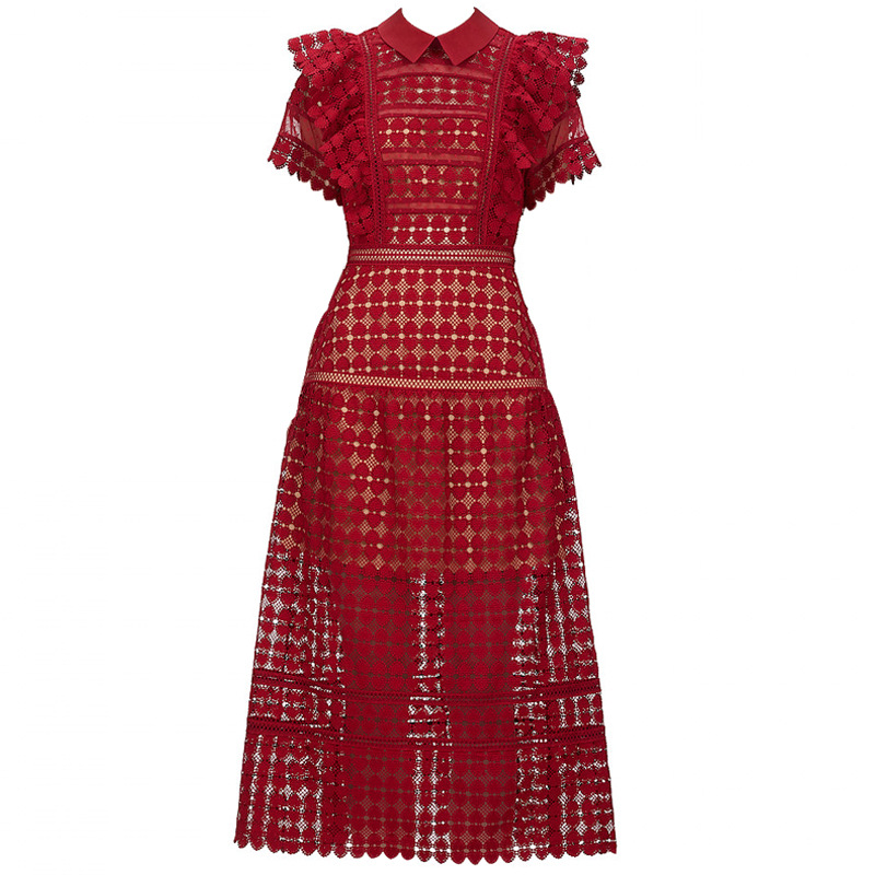 

Christmas red long women dress short sleeve fashion A ling women party dress