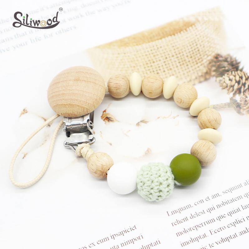

NEW Pacifier Clips Baby Beech Teething Beads Pacifier Chain Holder Soother Clips Teether Toy Chewbeads Baby Birthday Shower Gift