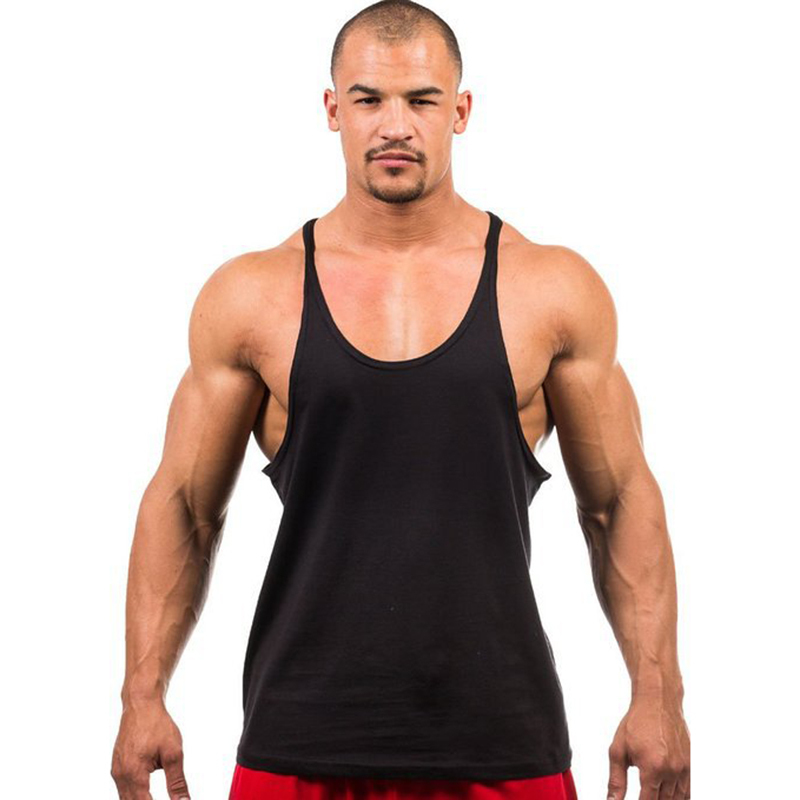 

7 Colors Men Tank Top Men Stringer Tank Top Fitness Singlet Sleeveless Shirt Workout Man Undershirt Clothing New, White