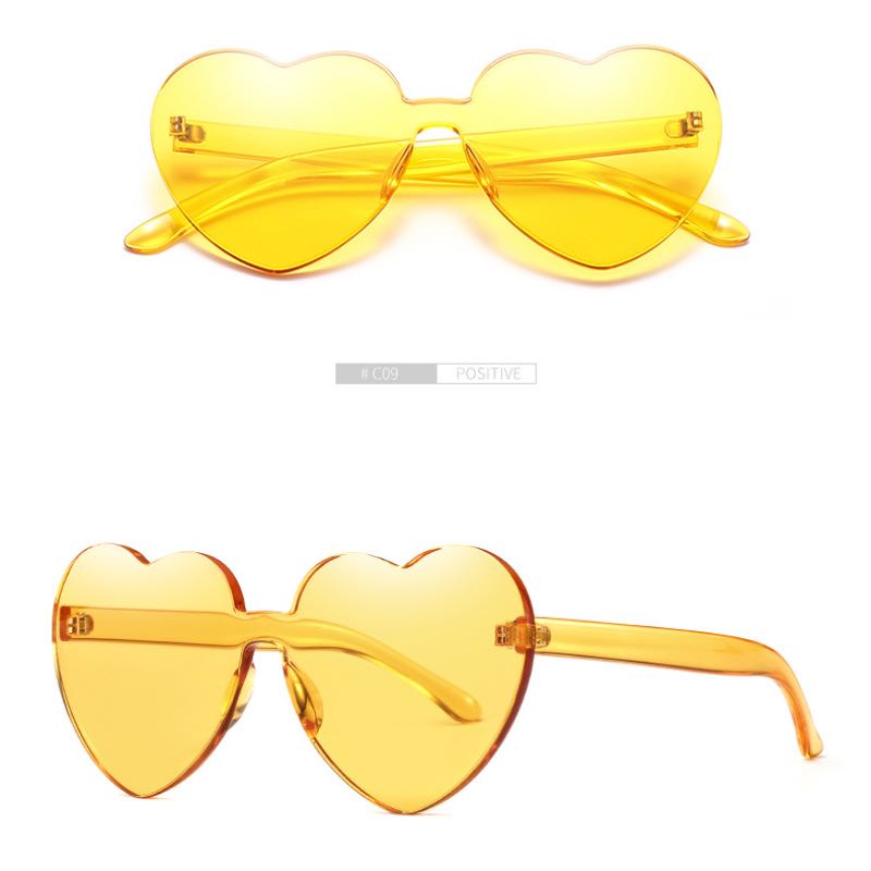 

Love Heart Shape Sunglasses 2019 Fashion Women Rimless Frame Tint Clear Lens Colorful Sun Glasses Outdoor Eyewear 2817