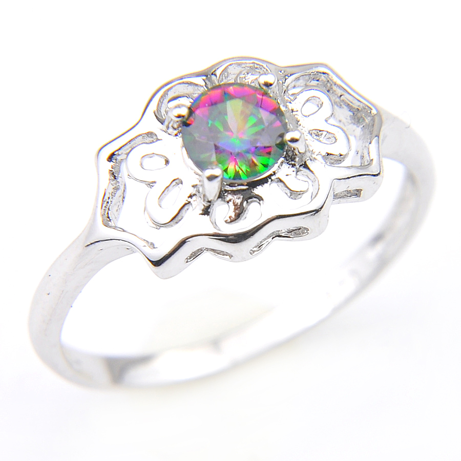 Personnalisé Nom Femmes Bague Pierre de naissance Bague Bijoux En Argent Ami Mère/'s Gift