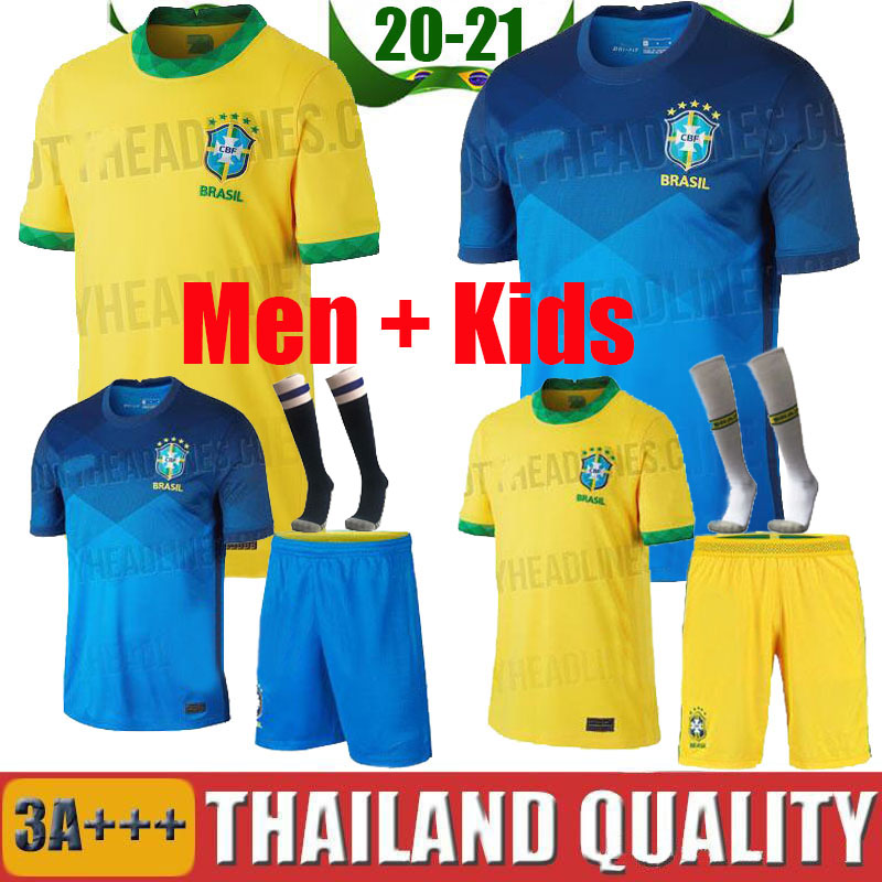 

2020 Brazil soccer Jerseys kids brasil NERES COPA AMERICA KITS HOME AWAY 2021 G.JESUS JERSEY FOOTBALL SHIRTS, Brown