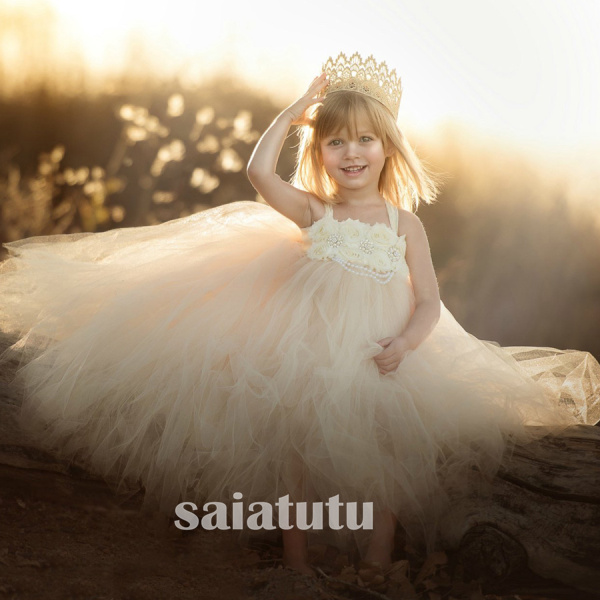 

Girls ivory Flowers Wedding Tutu Dress princess party Children 20121 Handmade Tulle Costume Kids Formal Ball Gown Birthday Gifts, Purple