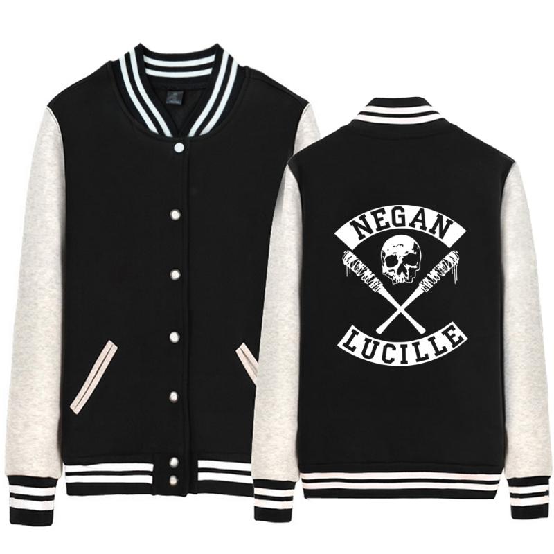 

Man jacket Boy Coat Baseball R.I.P. Negan Lucille Zombie Evolution Don't Fleece Autumn Winter ZIIART, B navy blue