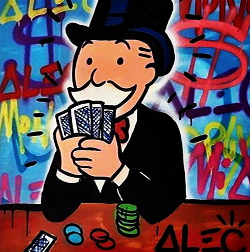 

Alec Monopoly Oil Painting On Canvas Abstract Graffiti Art Decor Poker Wall Art Handcrafts /HD Print 191009