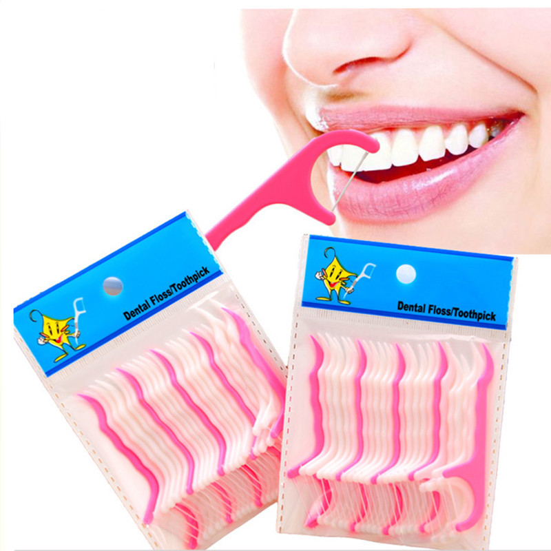 200pcs/lot Disposable Dental Flosser Interdental Brush Teeth Stick Toothpicks Floss Pick Oral Care Wholesale C18112601-image-435435300