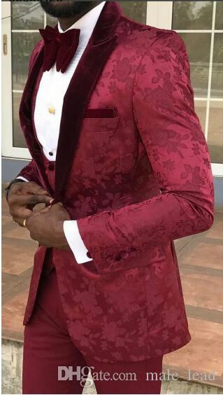 

Wine tuxedos groom wedding men suits mens wedding suits tuxedo costumes de smoking pour hommes men(Jacket+Pants+Tie+Vest) 042, Same as image