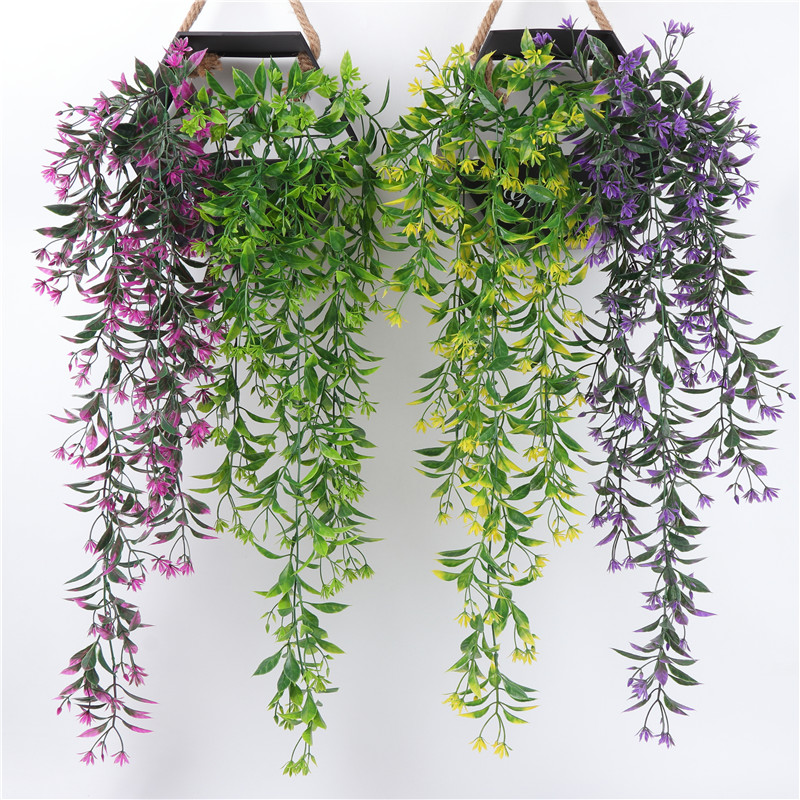 

Artificial Plant Vines wall hanging green plant Chlorophytum PVC Simulation orchid rattan fake Flower for wedding decoration