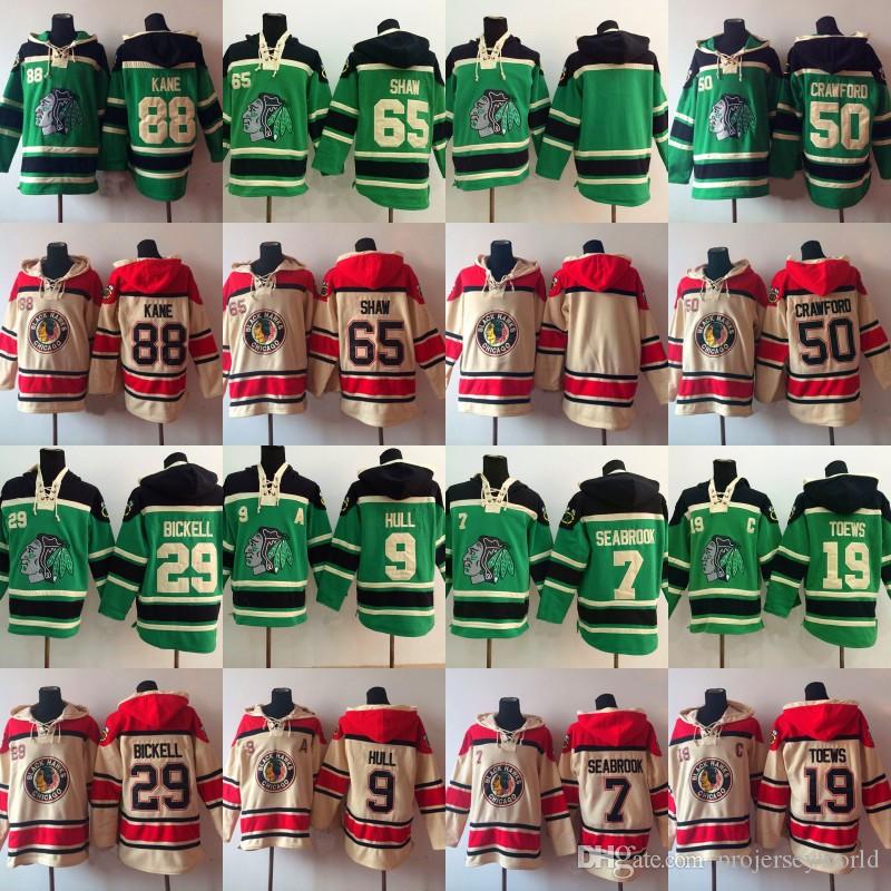 

88 Patrick Kane Chicago Blackhawks Jersey 19 Jonathan Toews 65 Andrew Shaw 9 Hull 50 Corey Crawford 7 Brent Seab Hoodies Jerseys Sweatshirts, 19 jonathan toews green