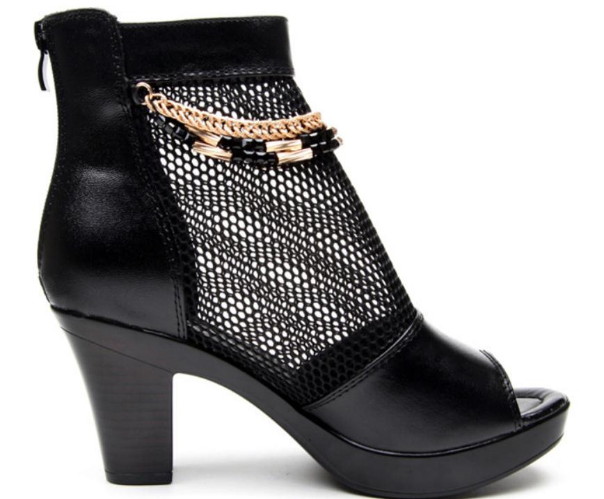 

2019 Women's Sandals in Summer with New style High heel Coarse heel waterproof table @20, Black 1