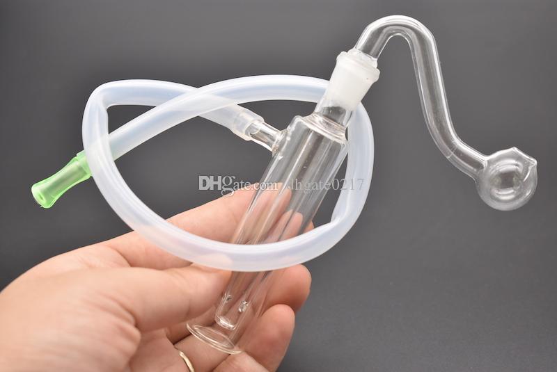 

TOP quality Small oil burner water Rig mini Glass Bongs 10mm Ash Catcher Smoking Water Pipes Oil Rigs dab rig with hose 2pcs