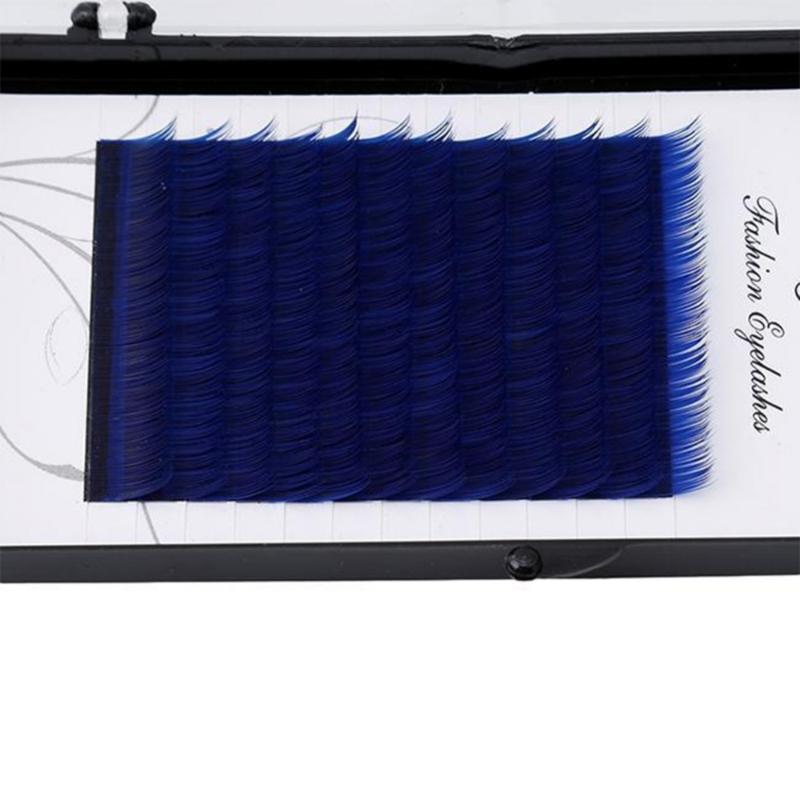 

12 Rows/Tray Individual False Eyelashes Extension 0.20mm C D Curl Makeup Tools Blue Color Sexy Charming Makeup Tools #260795