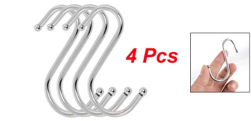 

HOT-4 Pcs Scarf Apparel Punch Cup Bowl S Shaped Metal Hooks Hangers
