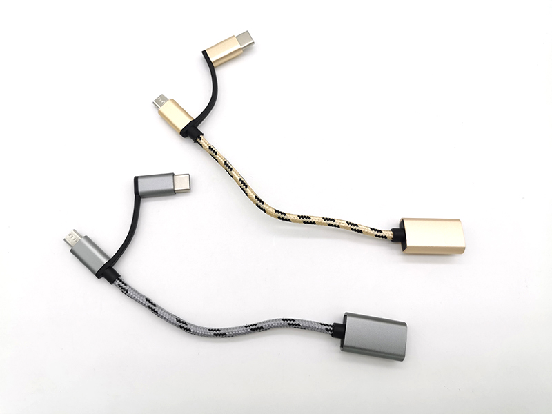 

2 in 1 USB3.0 OTG Cable Nylon Braid Type C Micro usb to USB 3.0 Data Transfer Cable Adapter20+, Please note the color