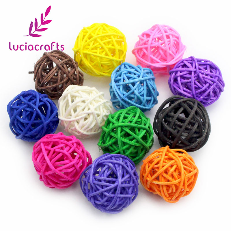 

Lucia Crafts 12pcs/lot 3cm Rattan Wicker Cane Balls Patio Garden Wedding Birthday Party Christmas Ornament DIY Decoration 024061