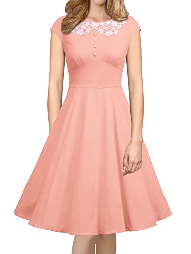 

Casual Dresses ILover Womens Classy Vintage Audrey Hepburn Style 1940's Rockabilly Evening Dress, V063-black