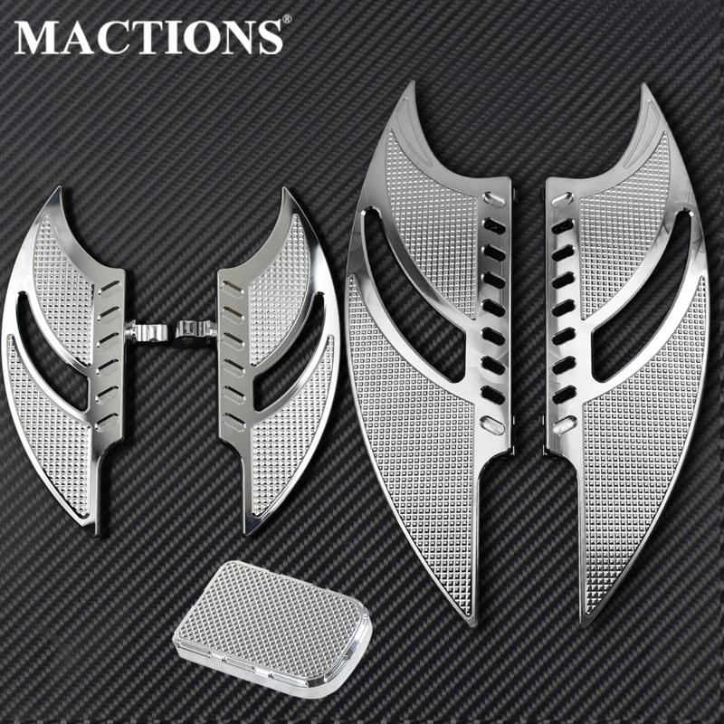 

Motorcycle F+R Floorboards Footrest Brake Pedal Peg Chrome Fit For Touring Electra Glide Dyna CVO Road Glide Softail