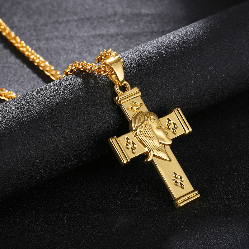 Collar Cruz en forma de Lágrima Perla Y Crucifijo Jesús Santo Religioso Chicas Damas CXV10F