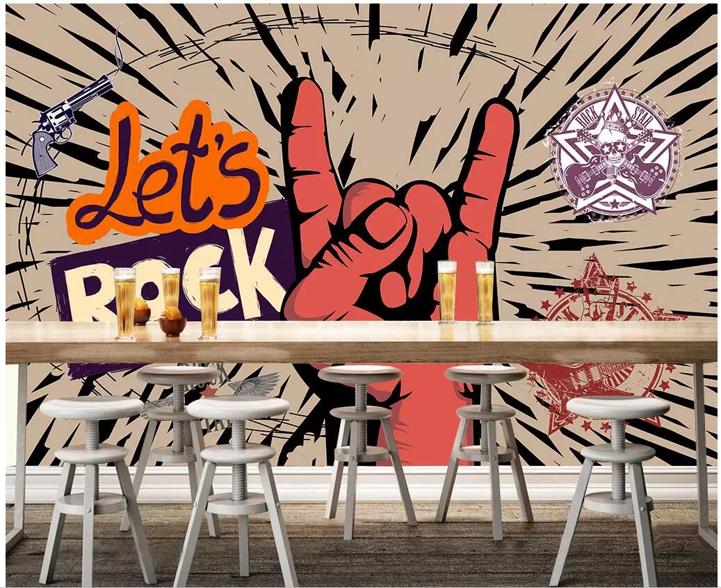 

3d wallpaper custom photo Rock Bar Creative Culture background living room home decor 3d wall muals wall paper for walls 3 d, Non-woven wallpaper
