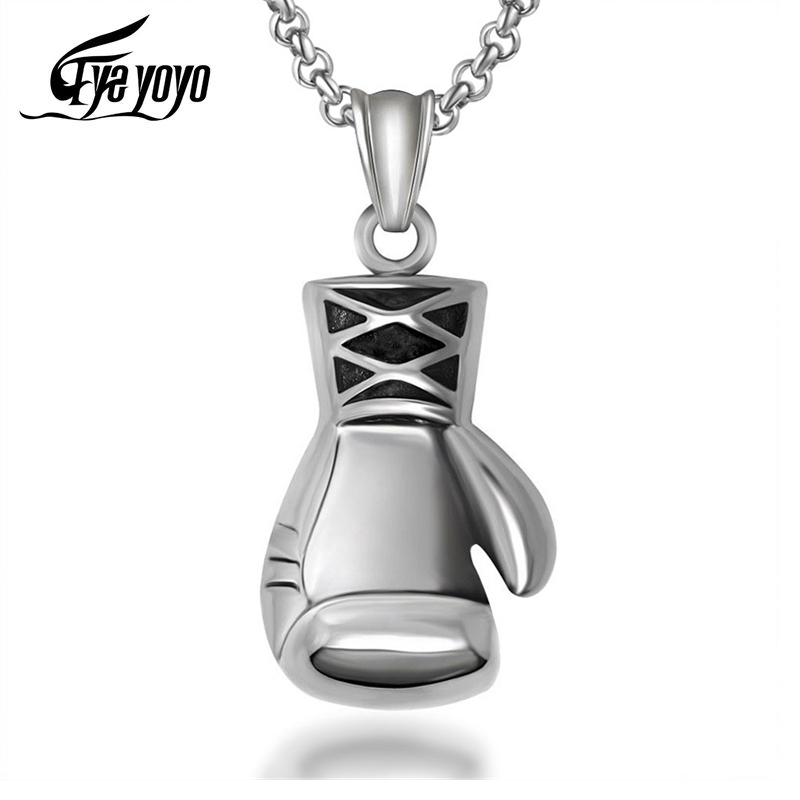 

EyeYoYo Titanium Steel Boxing Gloves Men's Pendant Personality Domineering Fist Pendant Necklace