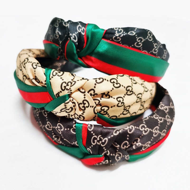 Serre-tête à la mode d'été et marque de créateur d'automne populaire hairband noeud croix rétro élastique souple et serre-tête cheveux forts girl