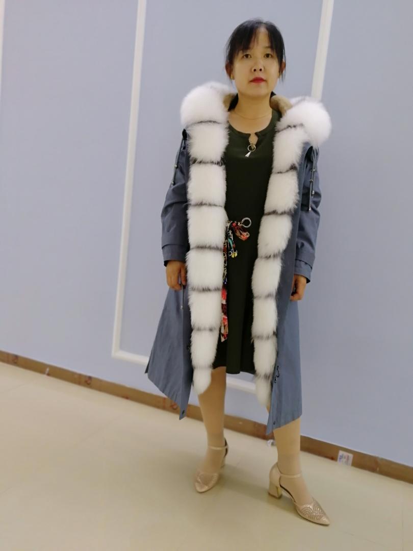 

fur Parka New Style Fashion Multi Inside fur Coat Women WinterReal, Light grey
