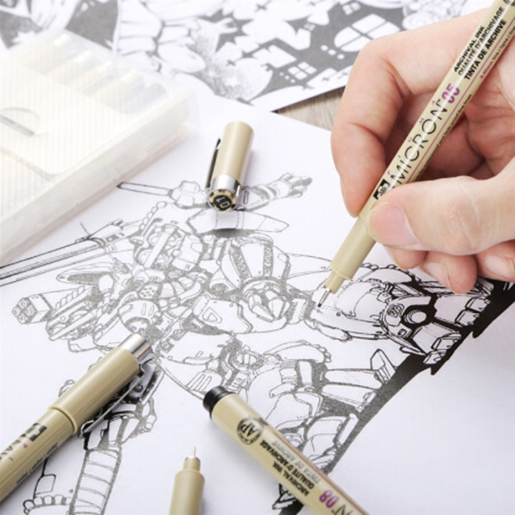12 Wasserdichte Micron Stifte Pigment Zeichnung kuli fine Fineliner Marker Pen