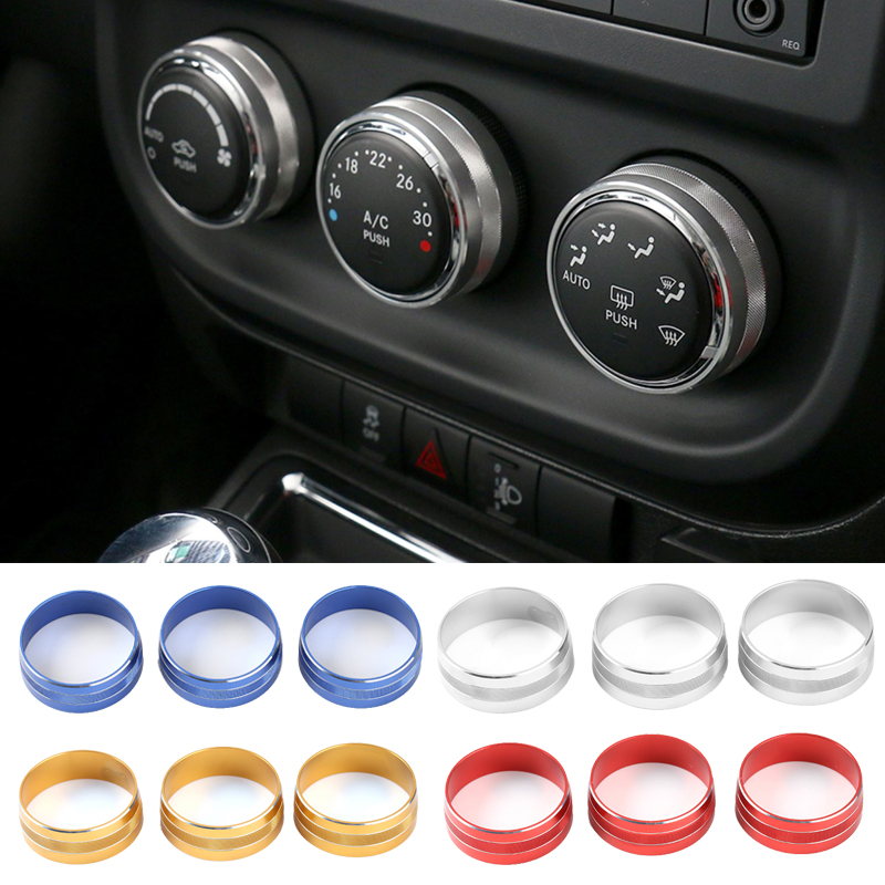 

Car Air Conditioning Switch Knob Button Decoration Cover for Jeep Wrangler JK /Compass/Patriot 2011-2017 Car Interior Accessories