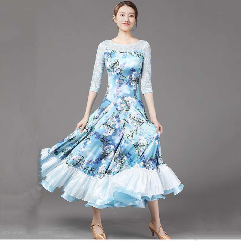 

High-end modern dance practice clothes competition dress new waltz swing dress ballroom dance performance dresses for women, As pictures
