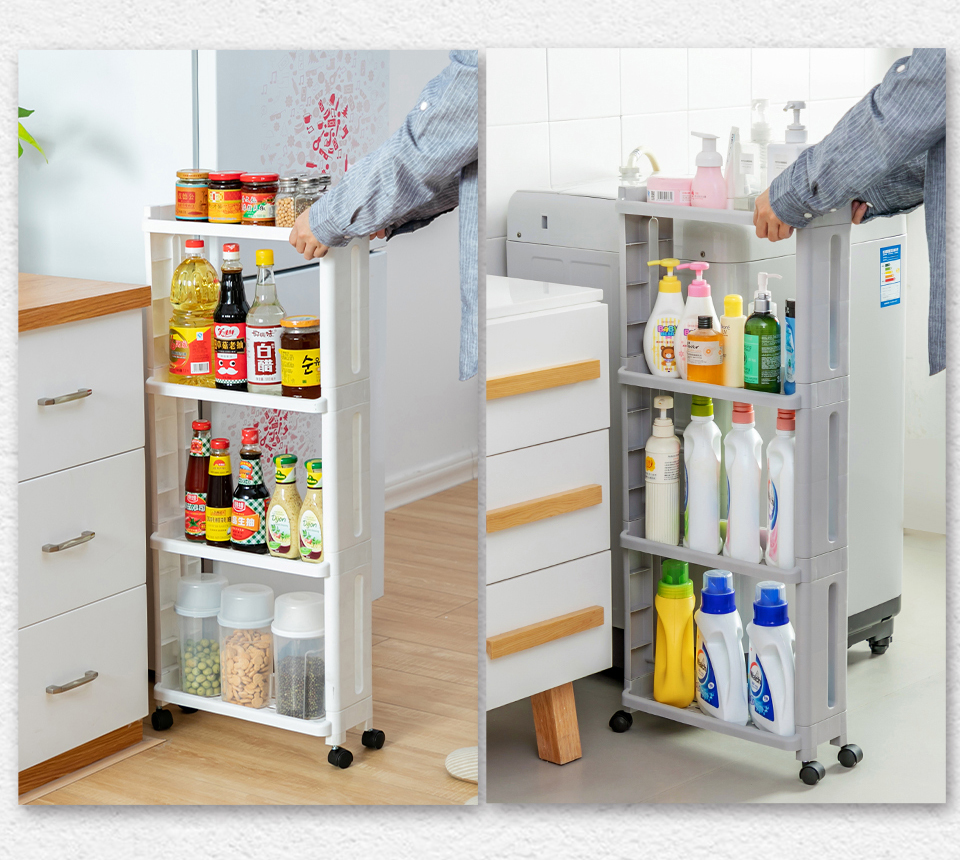 satin al mutfak depolama icin urunler buzdolabi yan raf 2 3 4 katman cikarilabilir ile tekerlekler banyo organizator raf gap tutucu t200115 raf