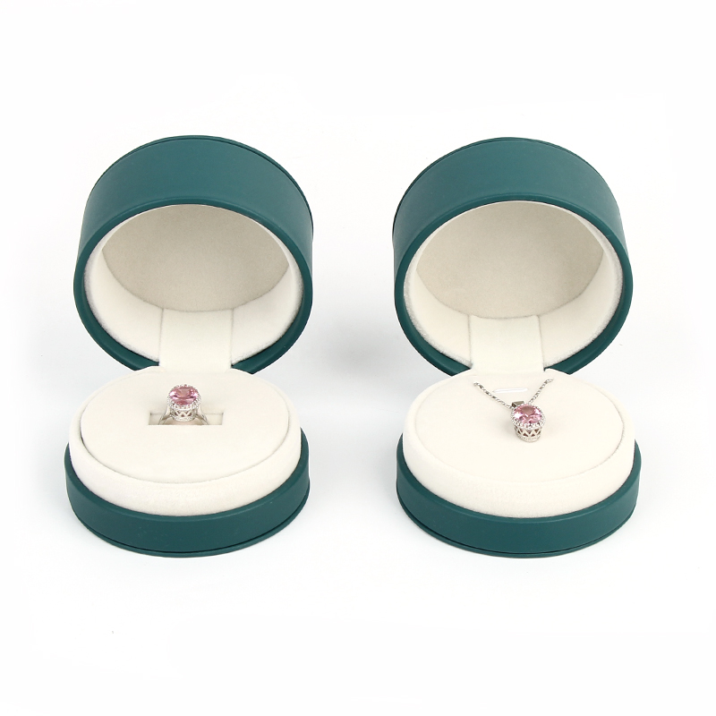 Free Shipping High-end European Jewelry Packaging Proposal Diamond Ring Box Pendant Necklace Dual-use Box Round Jewelry Box-image-541415952