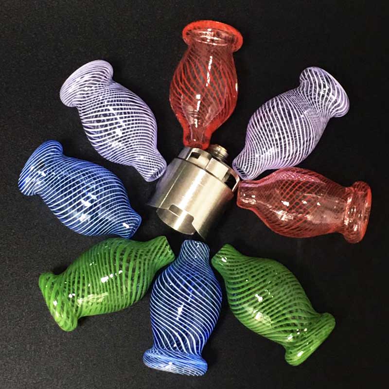 

US Color Glass Bubble Dab Carb Cap 20mm Diameter Directional Heady Glass For Flat Top Quartz Banger Nails Water Bongs Dab Heady