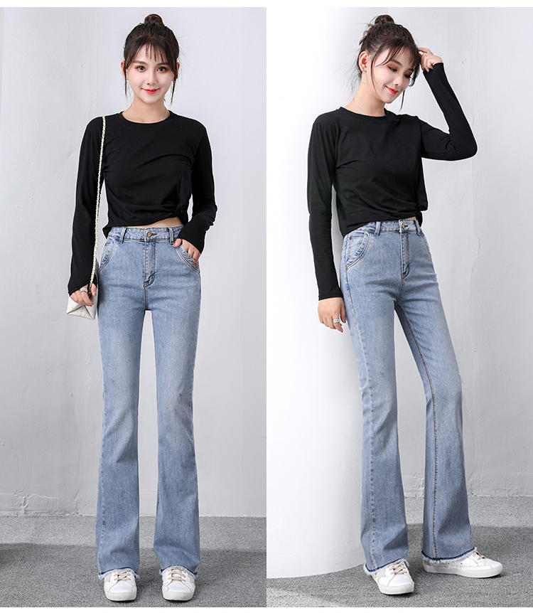 

The Blue The New Show Thin Thin Section Of Tall Waist Mop The Floor Tall Long 175 Bootleg Jeans