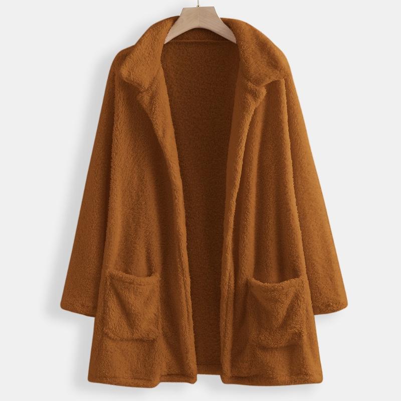 

2019 Winter Fashion Slim Women Solid Open Front Long Sleeve Long Coat Jacket Outwear Cardigan Coat Z109, Beige