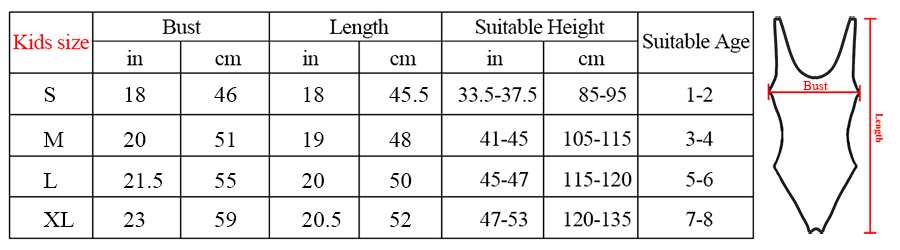 Swimsuit Size Chart Girl