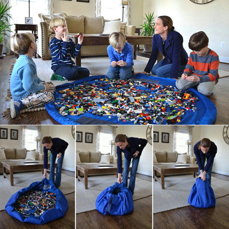 

New Diameter 45cm-150cm home and outdoor round shape Quick storage toy bag large baby toy mat FB012, 45cmpink