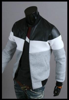 

A16 casual fashion stitching design new men's hot-selling men's jacket, Gray