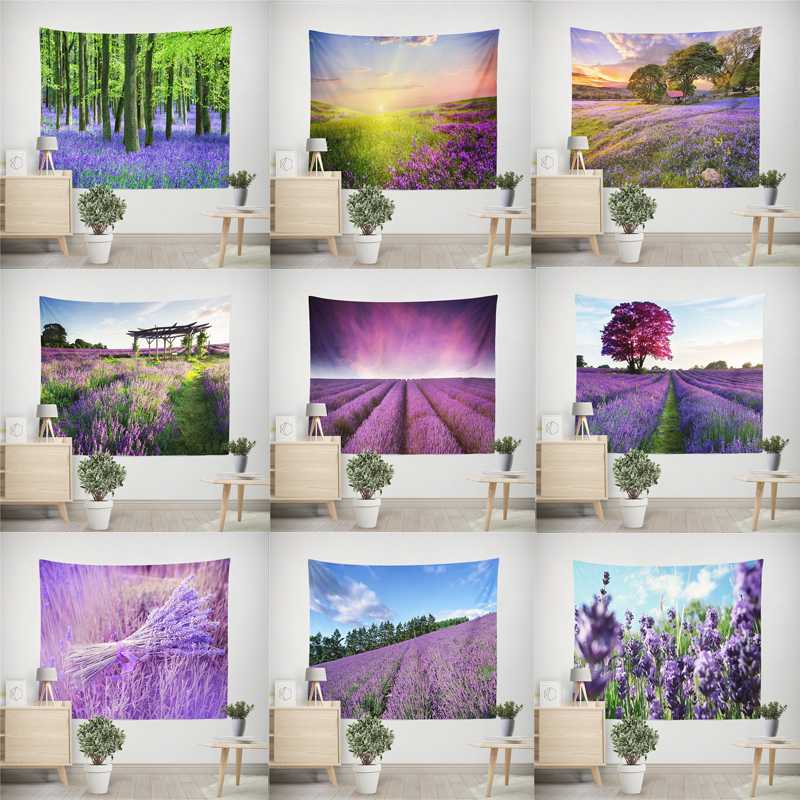 

Lavender Flower Tapestry Lavender Printed Decorative Mandala Wall Hanging Tapestries Carpet Blanket Beach Towel Table Cloth
