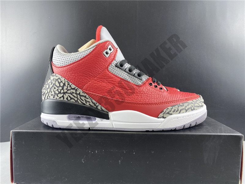 

2020 Jumpman 3 3s red cement red Man Basketball Shoes OG expected to return Real Leather Sneakers With Box CK5692 -600