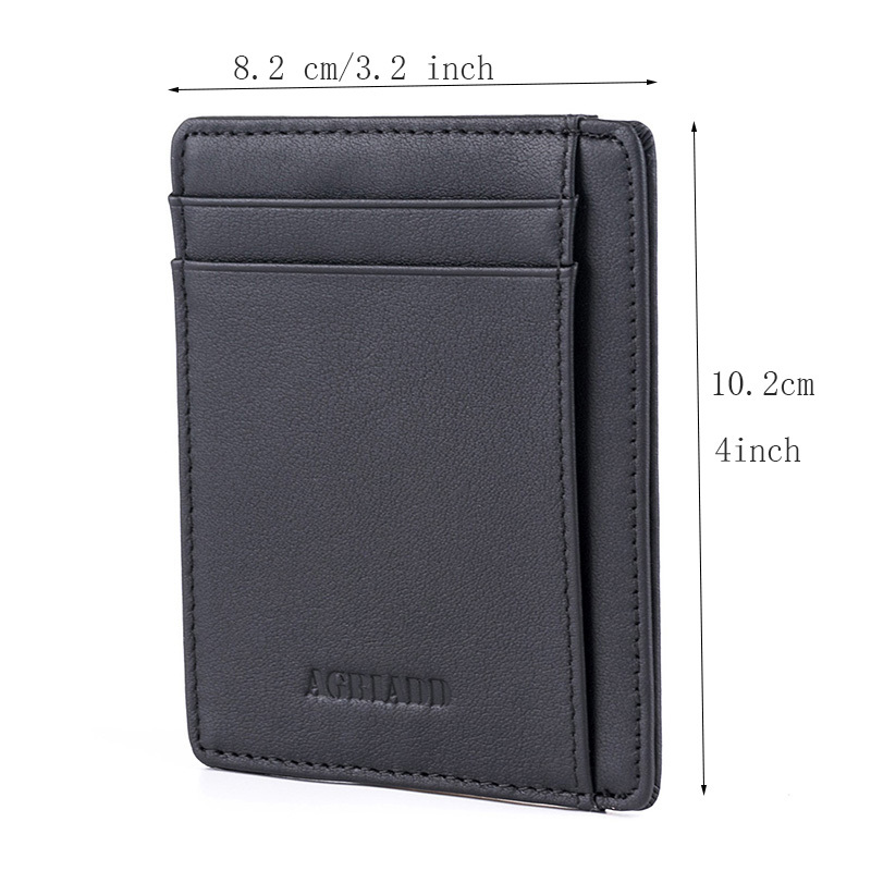 BILLETERA Slim Leather Front Pocket Credit Card Holder Wallet
