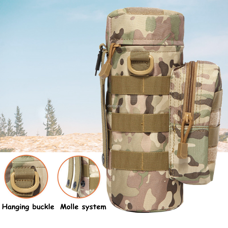 

Portable Army Tactical Kettle Bag Outdoor Hunting Hiking Climbing Belt Water Bags Combat Sports Molle Bottle Pouches, Green
