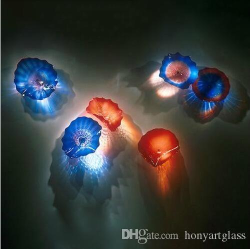Wall Lamp Art Decor Plates Custom Colored Handmade Blown Glass Lamps for Living Room Deco-image-490353137